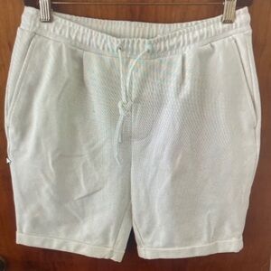 White Casual Drawstring Shorts